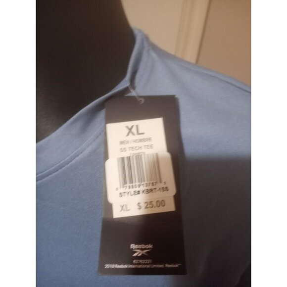 New Reebok XL Athletic Training Short Sleeve Tech Tee Crew Neck Men's T-Shirt - Picture 3 of 12